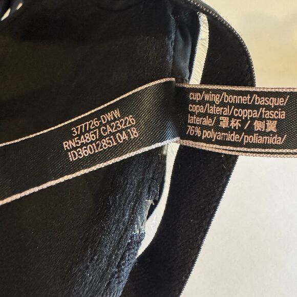 Victoria’s Secret T-Shirt Push-Up Bra 32DD Full Coverage Strappy Back Black - Picture 7 of 8